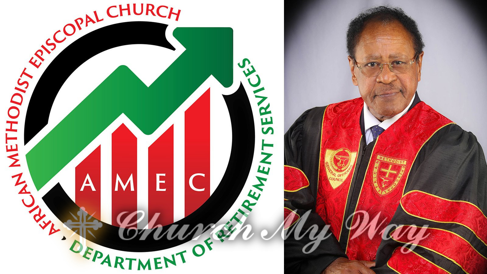 The Rev. Jerome V. Harris, right, was executive director of the AME Department of Retirement Services for more than two decades. Images via AME Church
