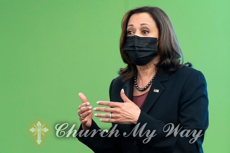 Vice President Kamala Harris speaks to students about voting rights at George Mason University, in Fairfax, Virginia, Sept. 28, 2021. Harris spoke with a group of faith leaders this week about a variety of topics, including abortion rights. (AP Photo/Jacquelyn Martin)