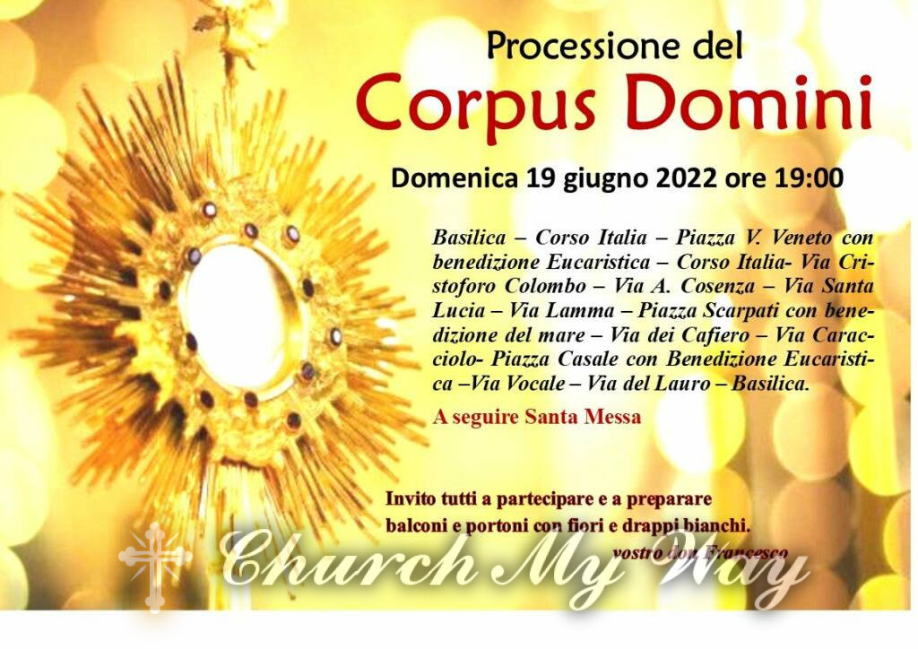 Meta, solemn Procession of Corpus Domini of the Parish of Santa Maria del Lauro.  Route and road provision